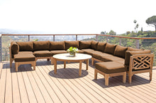 12 pc Monterey Teak Sectional Seating Group with 48" Chat Table. Sunbrella Cushion.