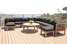 12 pc Monterey Teak Sectional Seating Group with 48" Chat Table. Sunbrella Cushion.