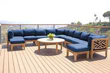 12 pc Monterey Teak Sectional Seating Group with 52" Chat Table. Sunbrella Cushion.