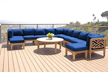 12 pc Monterey Teak Sectional Seating Group with 52" Chat Table. Sunbrella Cushion.