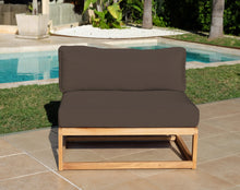 Laguna Teak Outdoor Small Armless Chair. Sunbrella Cushion