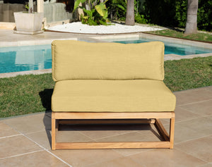 Laguna Teak Outdoor Small Armless Chair. Sunbrella Cushion