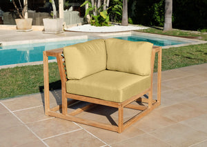 Laguna Teak Outdoor Corner Chair. Sunbrella Cushion