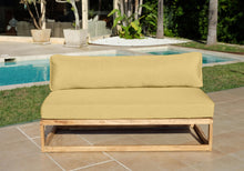 Laguna Teak Outdoor Large Armless Chair. Sunbrella Cushion