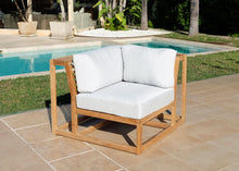 Laguna Teak Outdoor Corner Chair. Sunbrella Cushion