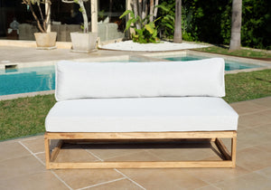 Laguna Teak Outdoor Large Armless Chair. Sunbrella Cushion