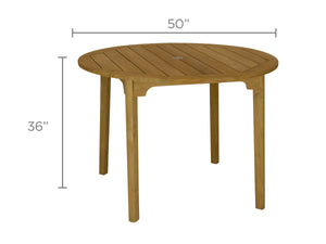 Royal Teak Admiral 50" Round Teak Outdoor Table