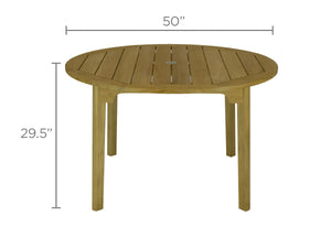 Royal Teak Admiral 50" Round Teak Outdoor Table