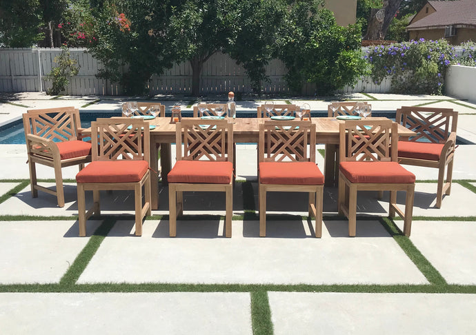 11 pc Monterey Teak Dining Set with 120